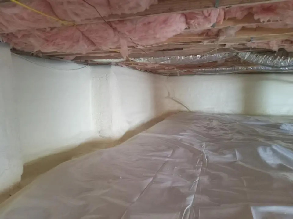 Crawl space encapsulation with closed-cell spray foam for Flat Roof Repair in Bel Air South